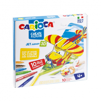 Zestaw do kolorowania Carioca Planny 3D 10 kol (42904)