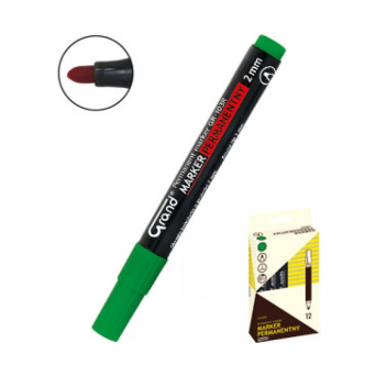 Marker permanentny zielony okrągła końcówka 12 szt. GRAND GR-103R