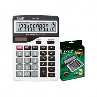 Kalkulator biurowy 12-pozycyjny podwójne zasilanie TOOR TR-2235A-W