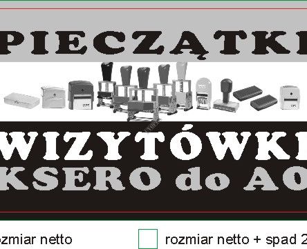 Wizytówki czarno-białe na spad