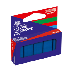 Zszywki kolorowe 24/6 GRAND niebieskie 1000 szt.