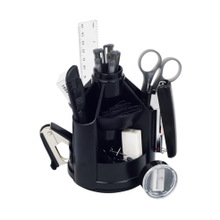 Przybornik biurowy 730S z wyposażeniem 11 elem. czarny obrotowy EAGLE