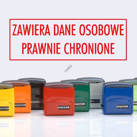 Pieczątka z hasłem ZAWIERA DANE OSOBOWE (pieczątka automatyczna)