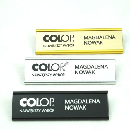 Identyfikator aluminiowy z magnesem 72x28mm