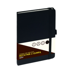 Notatnik A5/80 kartek linia z gumką granatowy GRAND