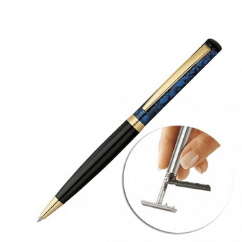 Długopis z pieczątką Heri Color Exclusive 6723 , marmur blue w etui