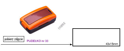 Pieczątka Pudełko plastikowe Wagraf 33 (43x15 mm)
