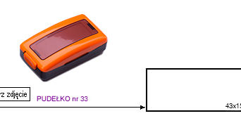 Pieczątka Pudełko plastikowe Wagraf 33 (43x15 mm)
