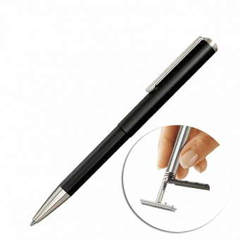 Długopis z pieczątką Heri Styling Effect 3102 czarny nikiel w etui
