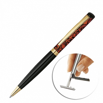 Długopis z pieczątką Heri Color Exclusive 6724 , marmur orange w etui