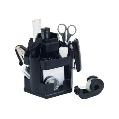 Przybornik biurowy 370S z wyposażeniem 13 elem. czarny obrotowy EAGLE