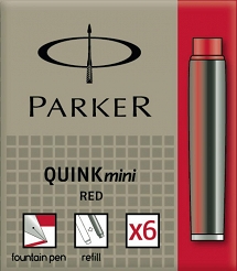 Nabój atramentowy Quink mini czerwony Parker
