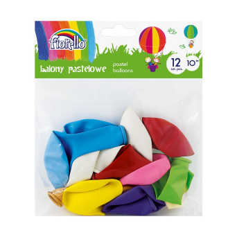 Balon Fiorello Pastel 10" MIX 12 szt.