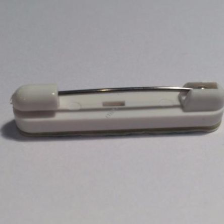 Zapinka agrafka z podklejeniem biała 37x7mm 987-218