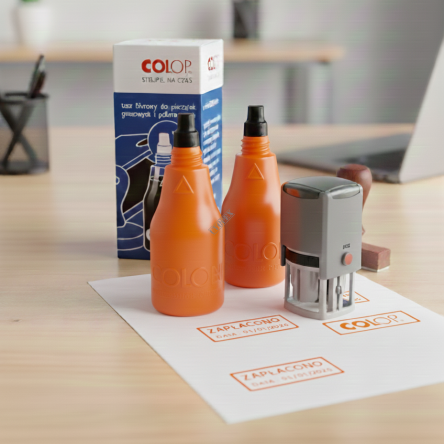 Pomarańczowy tusz do pieczątek Colop na bazie wody - 25ml
