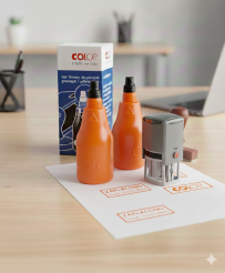 Pomarańczowy tusz do pieczątek Colop na bazie wody - 25ml