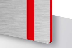 Laminat grawerski TroLase Metallic Plus Szczotkowana Stal Nierdzewna/Czerwony 1,6mm LMT+316-206