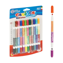 Pisaki dwustronne 12 szt./24 kol. BiColor Carioca