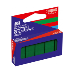Zszywki kolorowe 24/6 GRAND zielone 1000 szt.