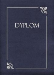 Teczki ozdobne Granatowe ze srebrną ramką i napise