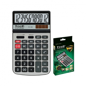 Kalkulator biurowy 12-pozycyjny podwójne zasilanie TOOR TR-1216