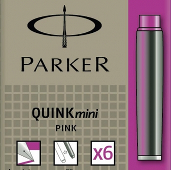 Nabój atramentowy Quink mini różowy Parker 
