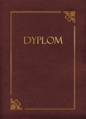 Teczki ozdobne Bordowe ze złotą ramką i napisem