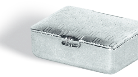 Pieczątka Pudełko metalowe - nr 0 - płytka tekstu 26x23 mm