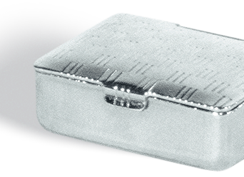Pieczątka Pudełko metalowe - nr 0 - płytka tekstu 26x23 mm